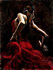 Fabian Perez - Dancer in Red painting